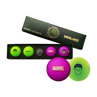 Lots de 4 Balles de golf Volvik vivid + marker hulk