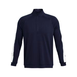 1383143-410-haut-d-entrainement-1-2-zip-under-armour-storm-midnight-navy-matrix-green-white